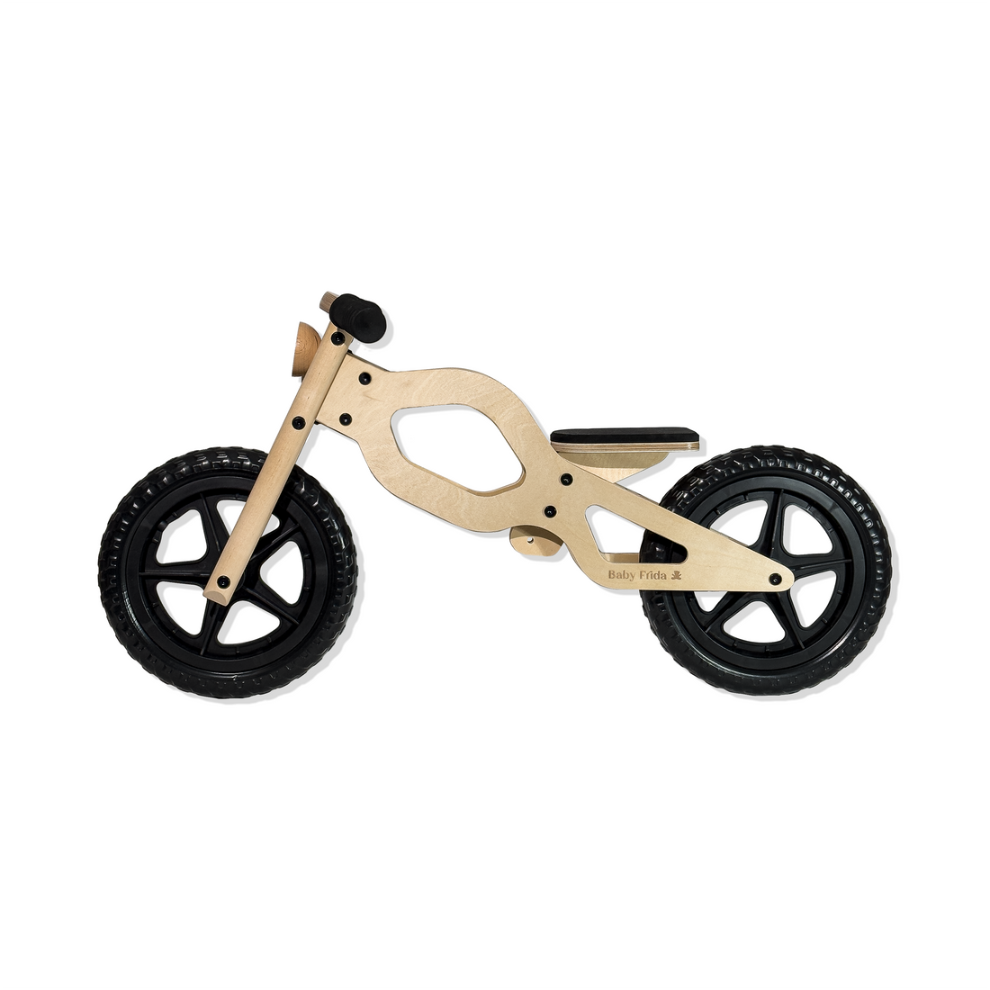 Kinder-Laufrad aus Holz mit Schaumstoffsitz & Griffe