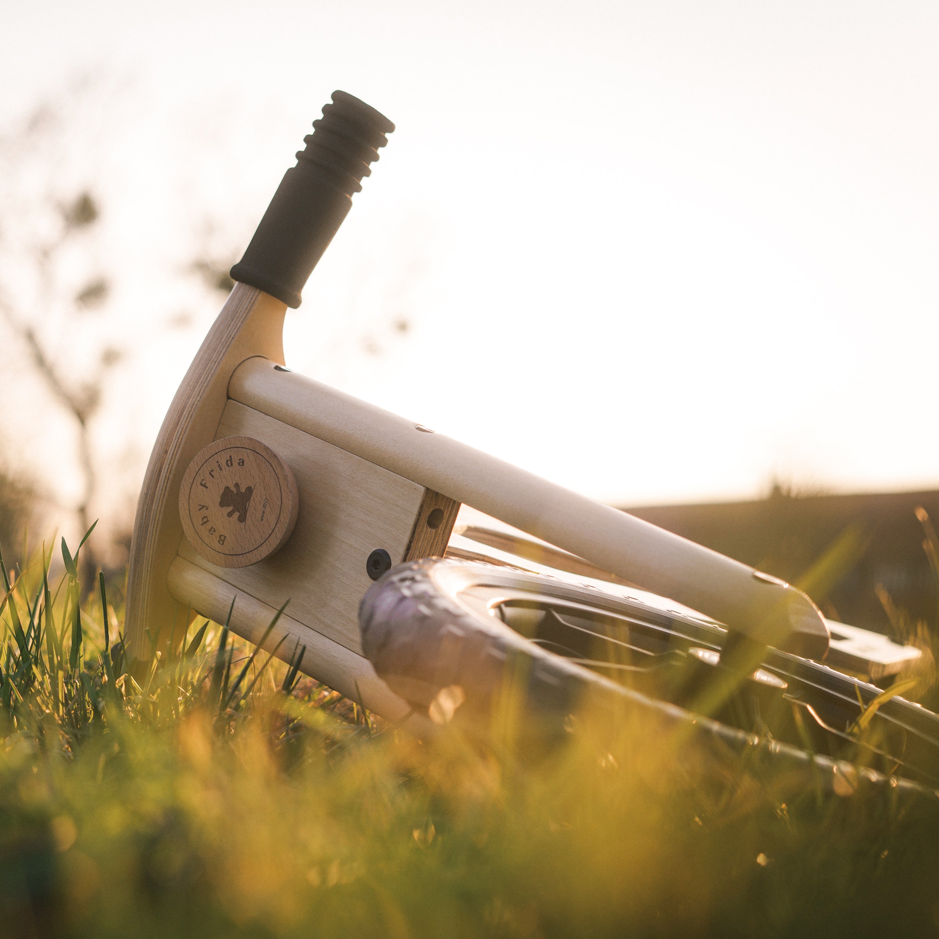 Kinder-Laufrad aus Holz mit Schaumstoffsitz & Griffe