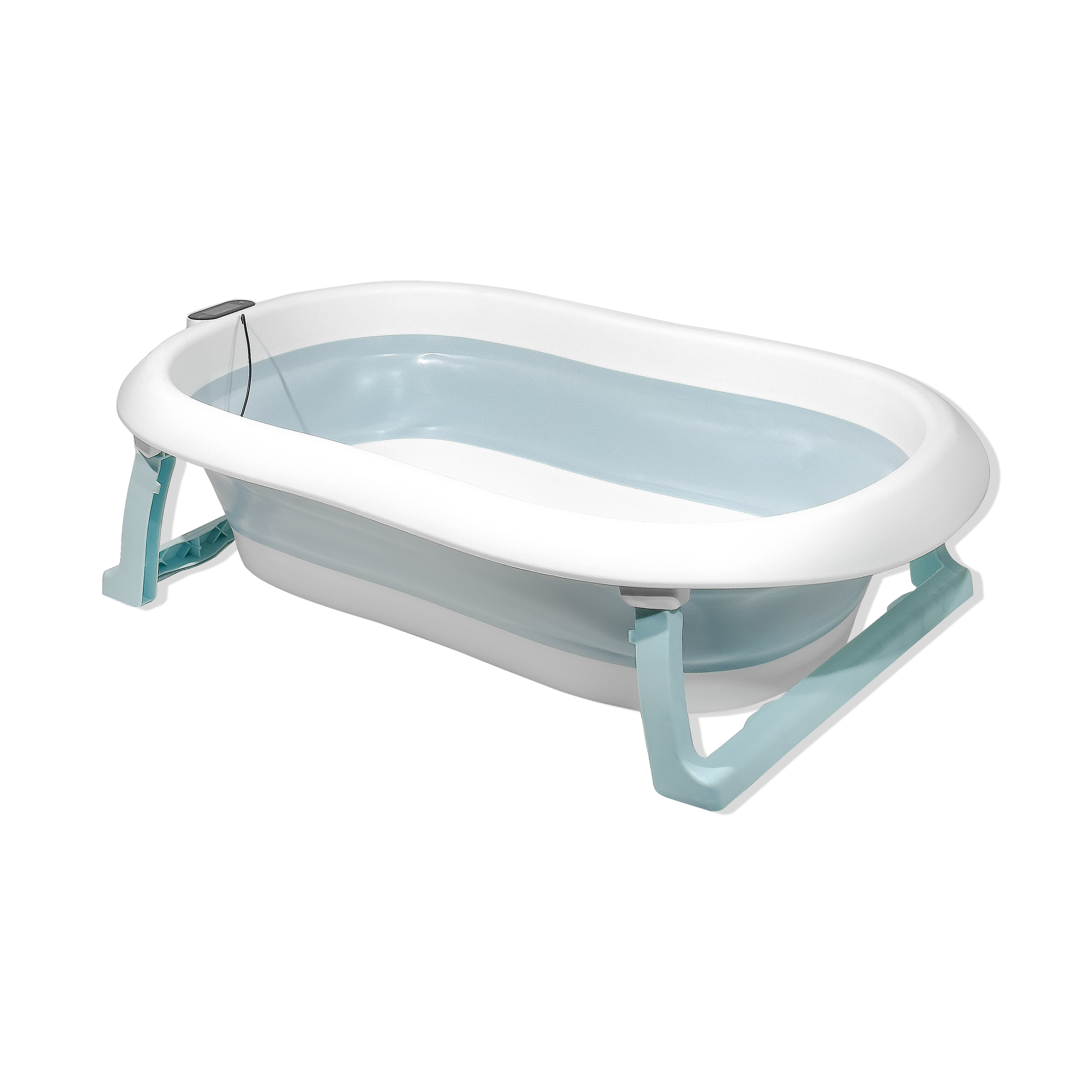 Faltbare Badewanne mit Thermometer in Blau oder Rosa